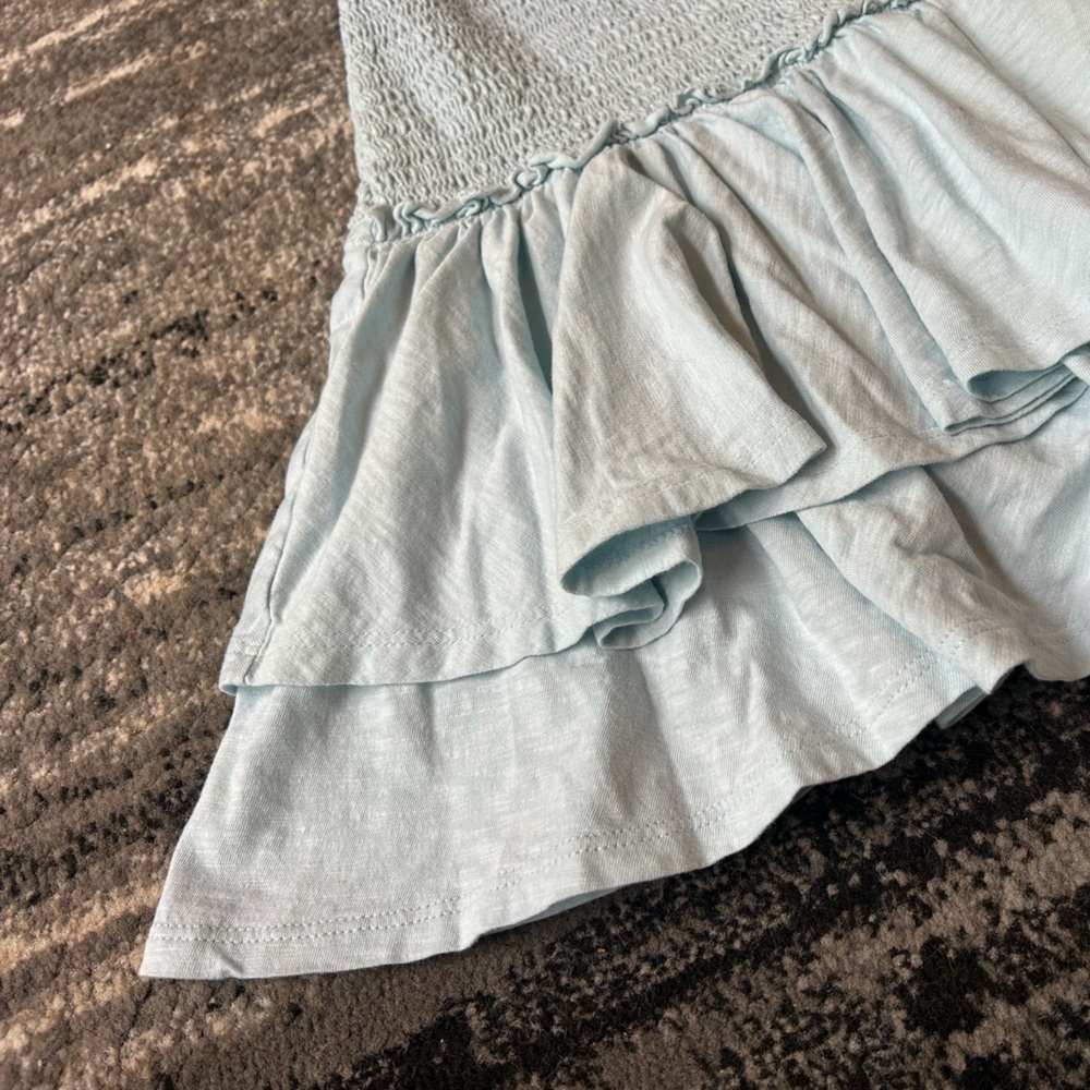 AMERICAN EAGLE Drop Waist Scrunchy Bodice Tiered Ruffle Skirt Dress - Picture 7 of 8